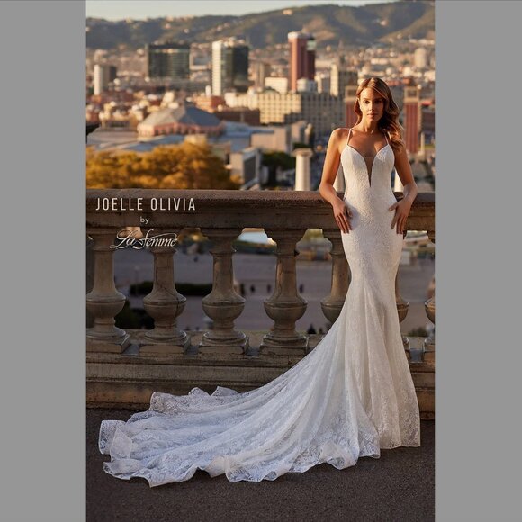 NWT La Femme Delia Wedding Dress - Unaltered Bridal Gown (Style J2143) - Picture 5 of 9